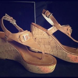 Tommy Hilfiger T-strap cork wedges